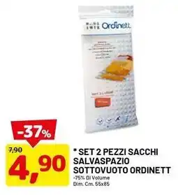 DPiù Set 2 pezzi sacchi salvaspazio sottovuoto ordinett offerta