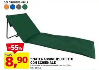 DPiù Materassino imbottito con schienale offerta