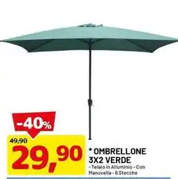DPiù Ombrellone 3x2 verde offerta