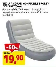 DPiù Sedia a sdraio gonfiabile sporty beam BESTWAY offerta