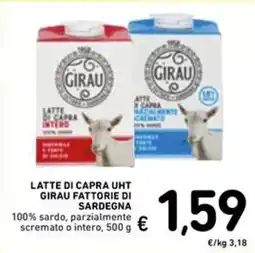 Latte di capra uht girau fattorie di sardegna