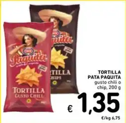 Spazio Conad Tortilla pata paquita gusto chili o chip, offerta