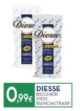 Proshop Diesse bicchieri bianchi/trasp. offerta