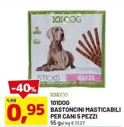 DPiù 101DOG Bastoncini masticabili per cani 5 pezzi offerta