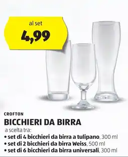 ALDI Crofton bicchieri da birra offerta