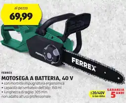 ALDI Ferrex motosega a batteria, 40 v offerta