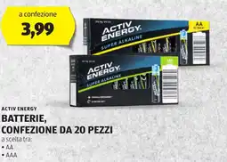ALDI Activ energy batterie, confezione da 20 pezzi offerta
