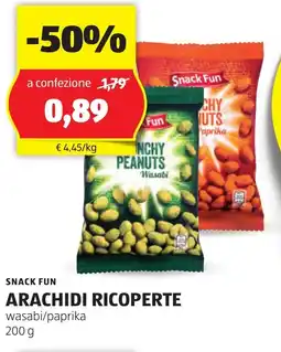 ALDI Snack fun arachidi ricoperte offerta