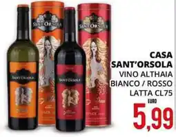Mazzeo Giocattoli Casa sant'orsola vino althaia bianco/rosso latta offerta