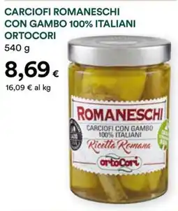 Coop Carciofi romaneschi con gambo 100% italiani ortocori offerta