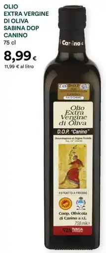 Coop Olio extra vergine di oliva sabina dop canino offerta