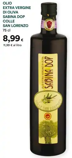 Coop Olio extra vergine di oliva sabina dop colle san lorenzo offerta