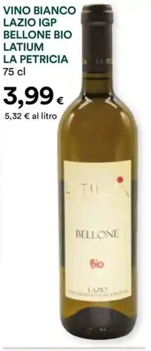 Coop Vino bianco lazio igp bellone bio latium la petricia offerta