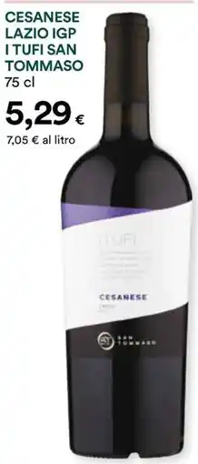 Coop Cesanese lazio igp i tufi san tommaso offerta