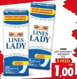Mazzeo Giocattoli Lines lady anatomico assorbenti x10 offerta