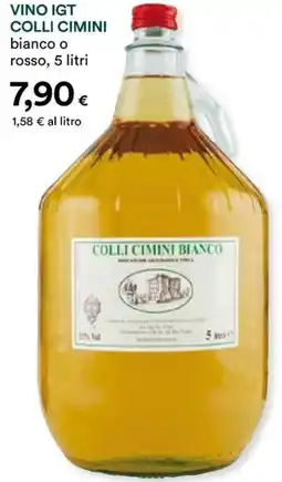 Coop Vino igt colli cimini bianco o rosso, offerta