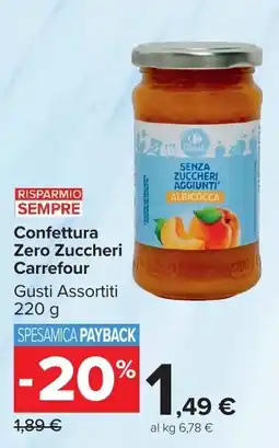 Carrefour Market Confettura Zero Zuccheri Carrefour offerta