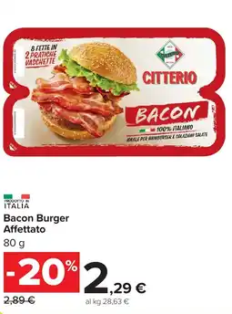 Carrefour Market Bacon Burger Affettato offerta