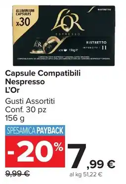 Carrefour Market Capsule Compatibili Nespresso L'Or offerta