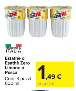 Carrefour Market Estathè o Esathè Zero Limone o Pesca offerta