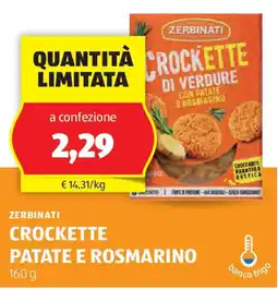 ALDI Zerbinati crockette patate e rosmarino offerta