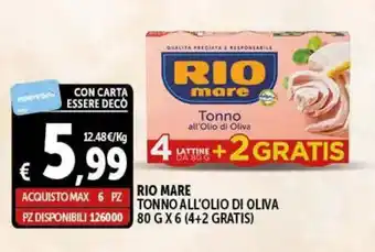 Gourmet Déco Rio mare tonno all'olio di oliva offerta