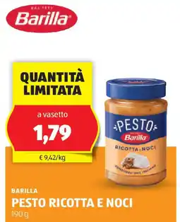 ALDI Barilla pesto ricotta e noci offerta