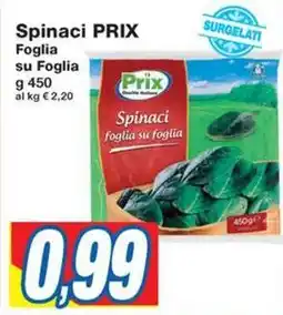 Prix Quality Spinaci PRIX Foglia su Foglia offerta