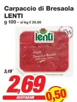 Prix Quality Carpaccio di Bresaola LENTI offerta