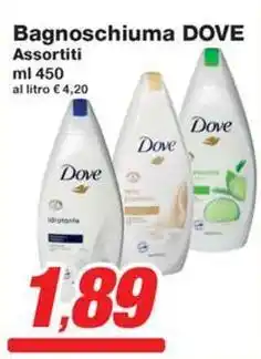 Prix Quality Bagnoschiuma DOVE Assortiti offerta