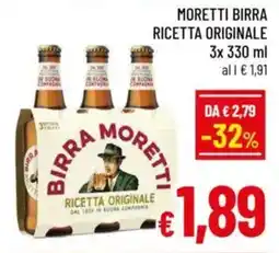 A&O Moretti birra ricetta originale offerta