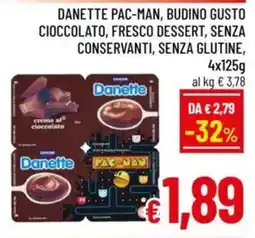 A&O Danette pac-man, budino gusto cioccolato, fresco dessert, senza conservanti, senza glutine offerta