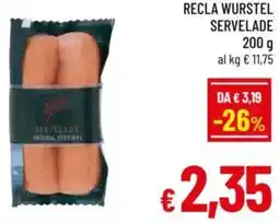 A&O Recla wurstel servelade offerta