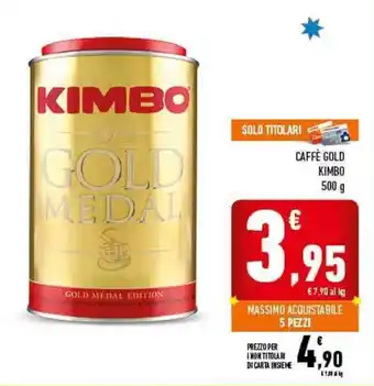 Conad Kimbo Caffè Gold 500g offerta