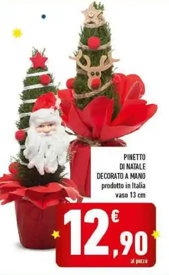 Conad Pinetto di Natale Decorato a Mano 13 cm offerta