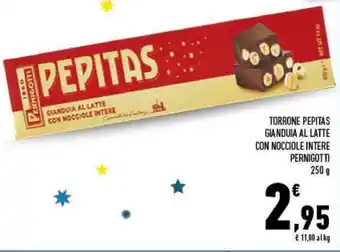 Torrone Pepitas Giandula Al Latte con Nocciole Intere Pernigotti 250g