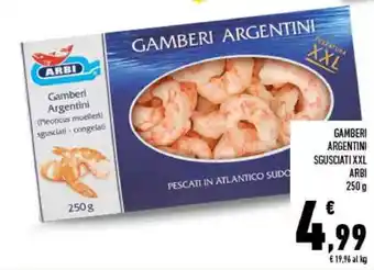 Conad Arbi Gamberi Argentini Sgusciati XXL 250g offerta