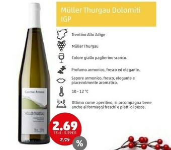 PENNY Muller thurgau dolomiti igp offerta