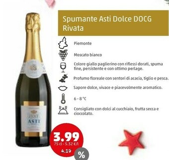 Spumante asti dolce docg rivata
