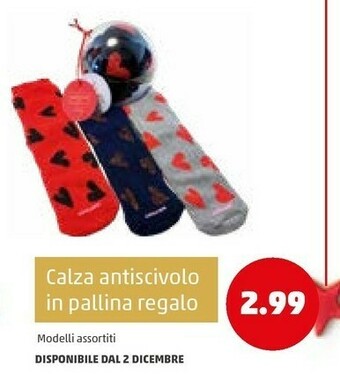 PENNY Calza antiscivolo in pallina regalo offerta