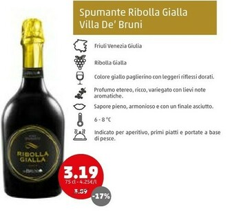 PENNY Villa de' bruni spumante ribolla gialla offerta