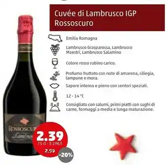 PENNY Rossoscuro cuvée di lambrusco igp offerta