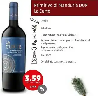 PENNY Primitivo di manduria dop la curte offerta