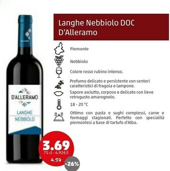 Langhe nebbiolo doc d'alleramo