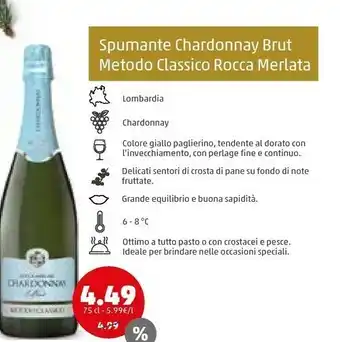 PENNY Spumante chardonnay brut metodo classico rocca merlata offerta