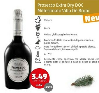 PENNY Villa dè bruni prosecco extra dry doc millesimato offerta