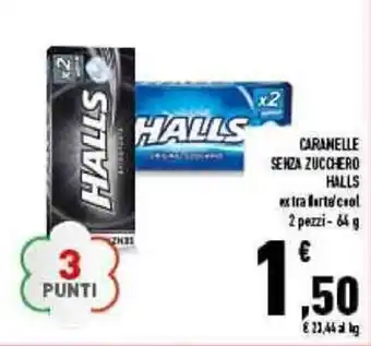 Conad Halls Caramelle Senza Zucchero 2 pezzi 64g offerta