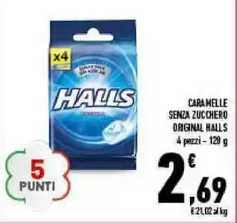 Conad Halls Original Caramelle Senza Zucchero 4 pezzi-128g offerta