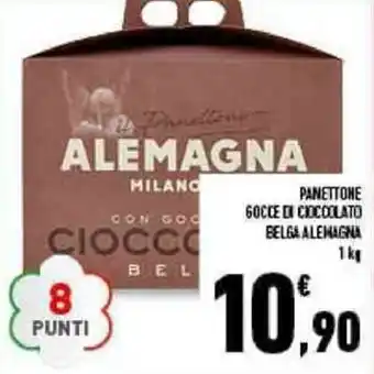 Conad Panettone Gocce di Cioccolato Belga Alemagna 1kg offerta
