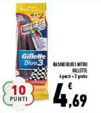 Conad Gillette Rasoio Blue3 Nitro 6 pezzi + 2 gratis offerta